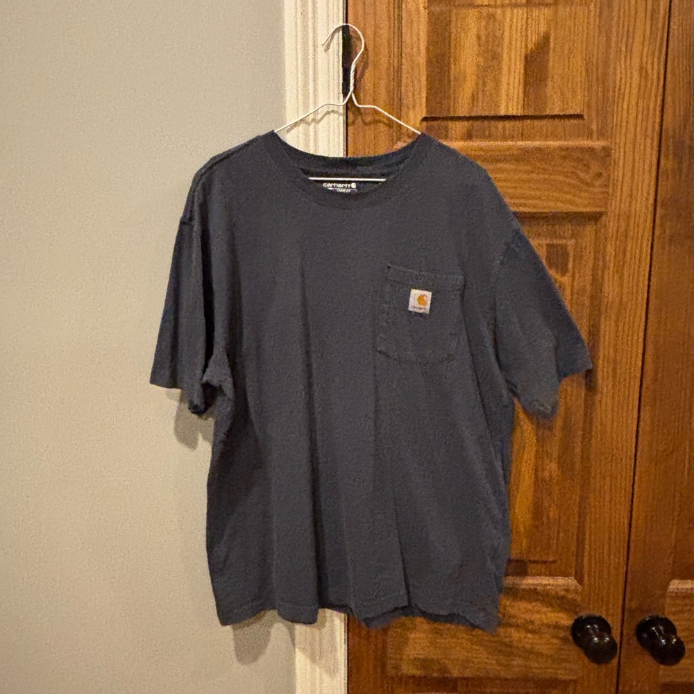 Carhartt Men's Navy Blue Pocket T-Shirt (Size: Large)